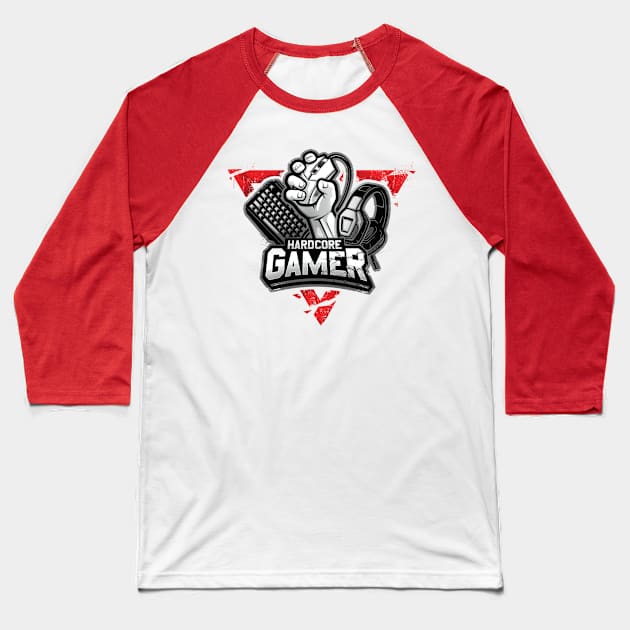 Hardcore Gamer Baseball T-Shirt by raxarts